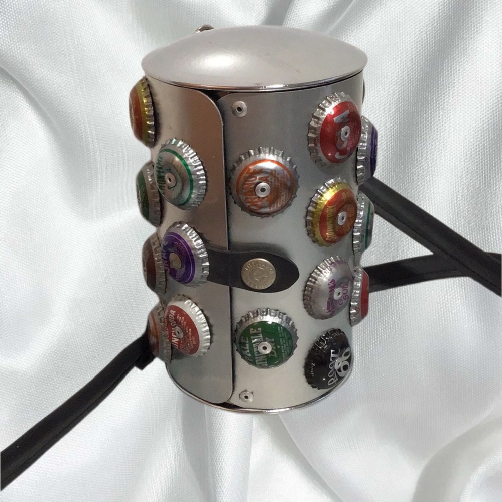 Littlearth Recycled Bottle Cap Cylinder Shape Metal Crossbody, Rubber Strap - Picture 12 of 13